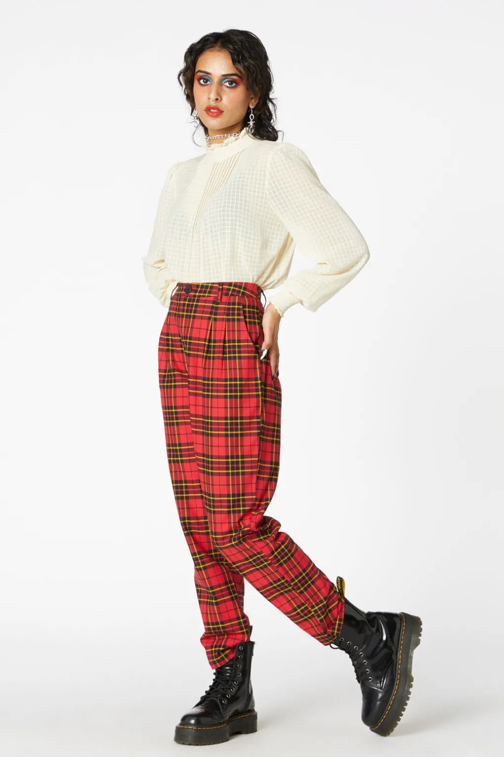 Arcana Tartan Pleated Pant