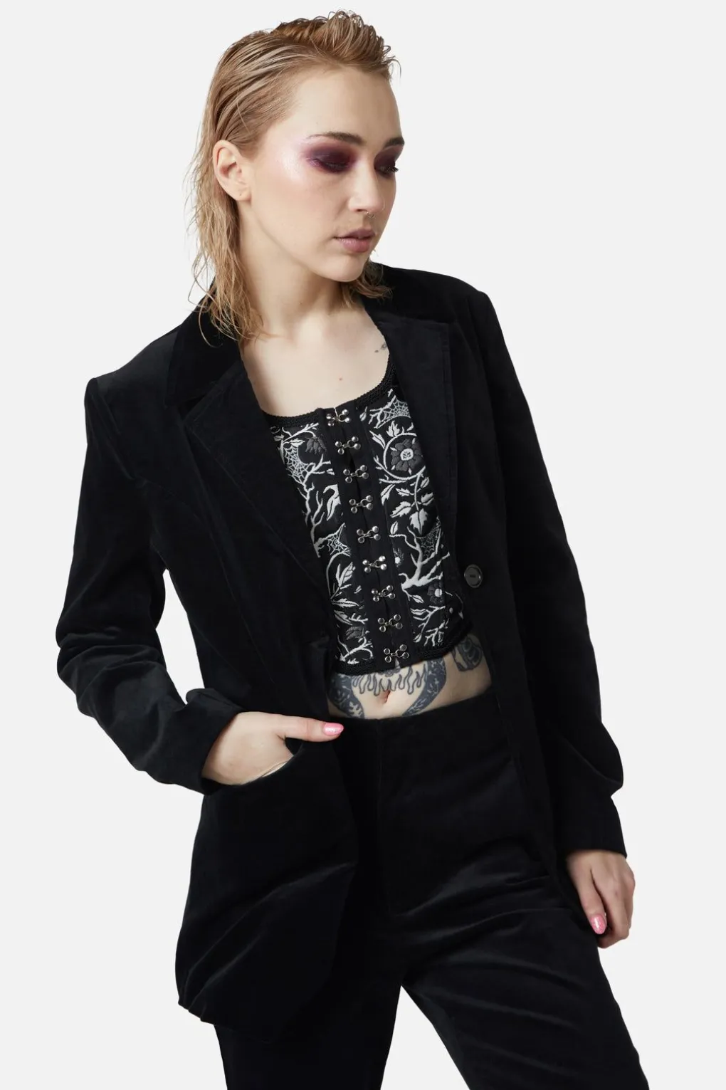 At The Alter Velvet Blazer