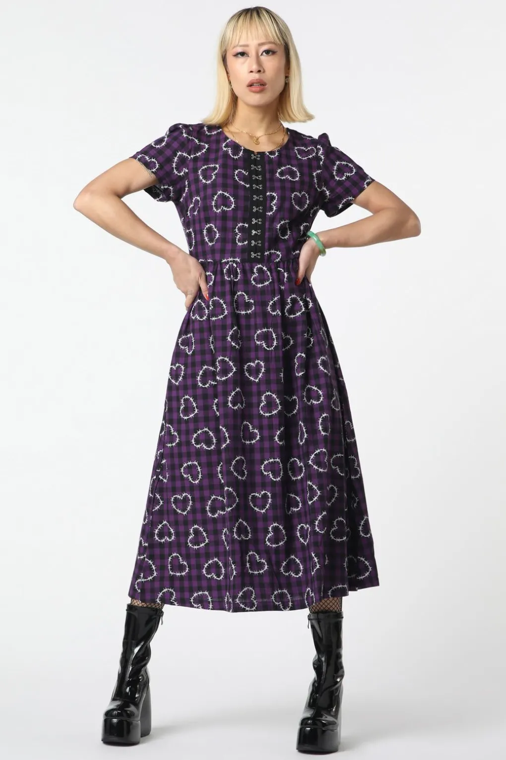 Barbed Heart Check Dress