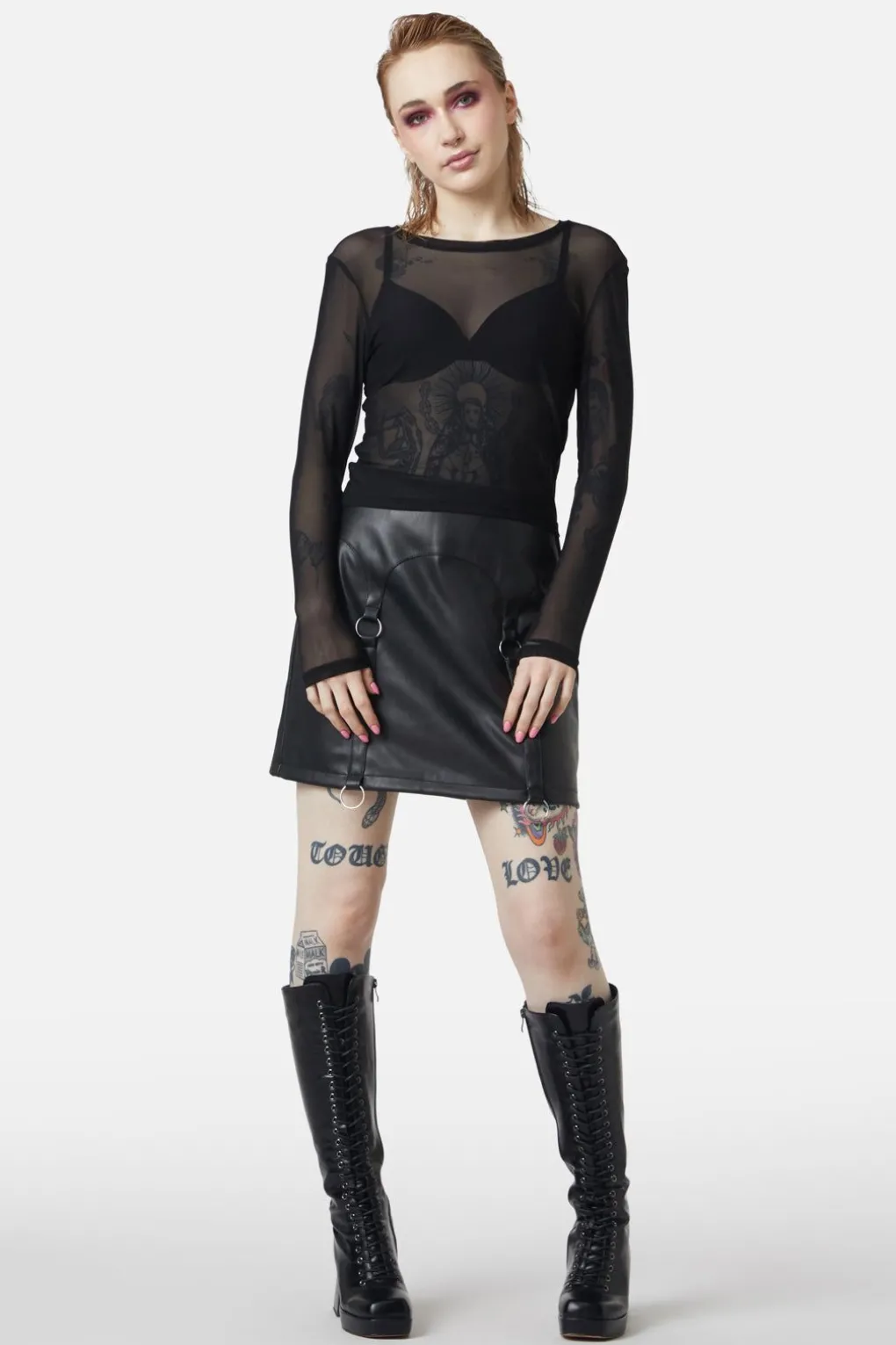 Basic Mesh Long Sleeve Top