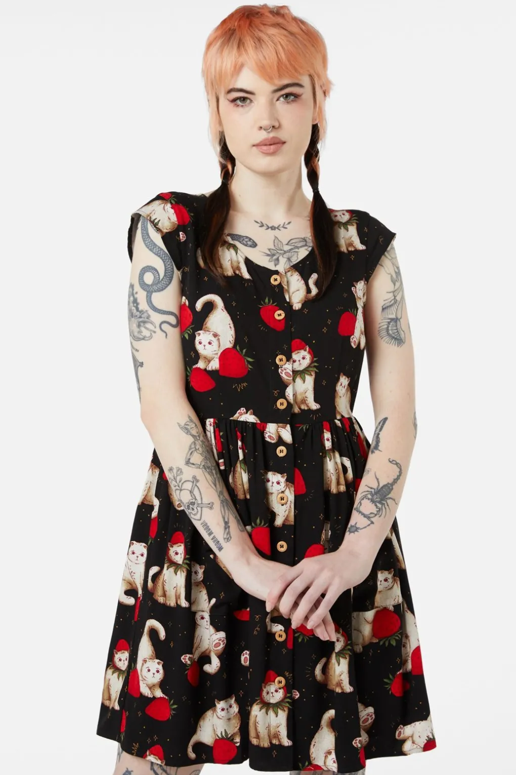 Berry Kitty Summer Dress
