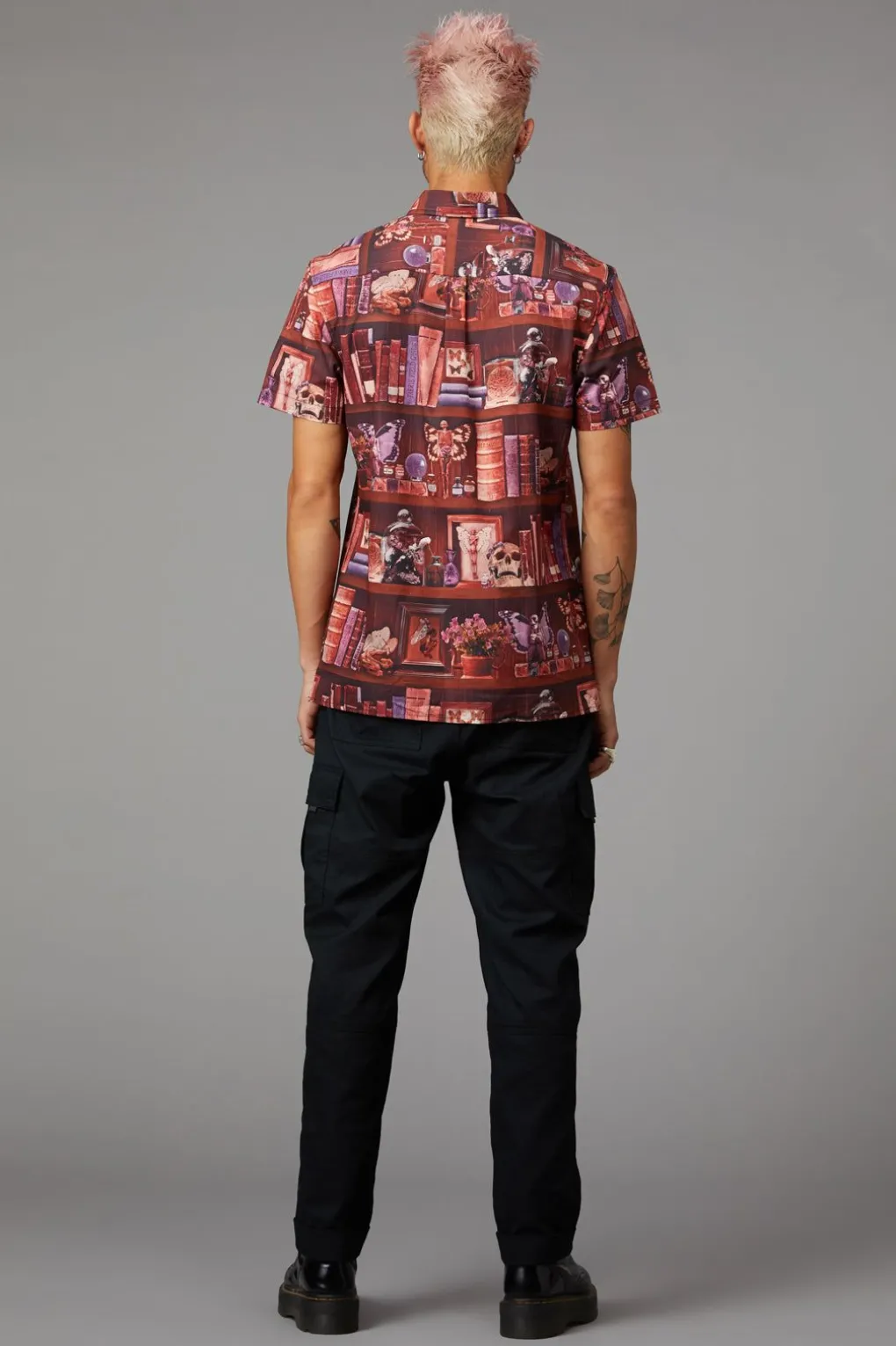 Bookish Print Short Sleeve Shirt