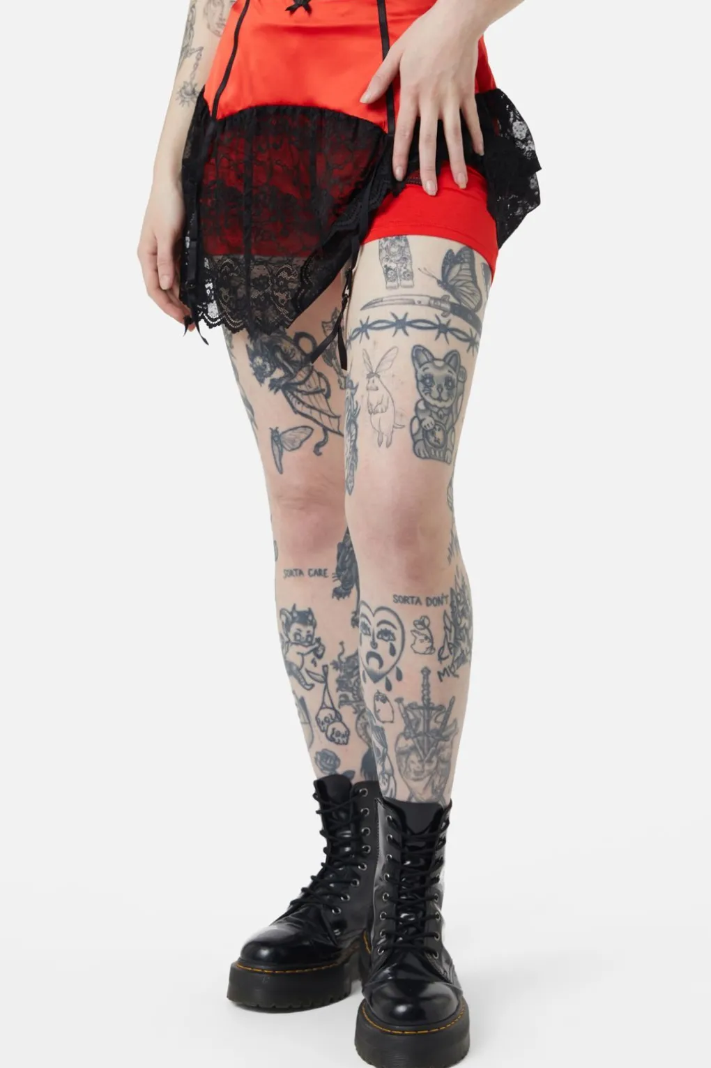 Boudoir Satin Lace Skort