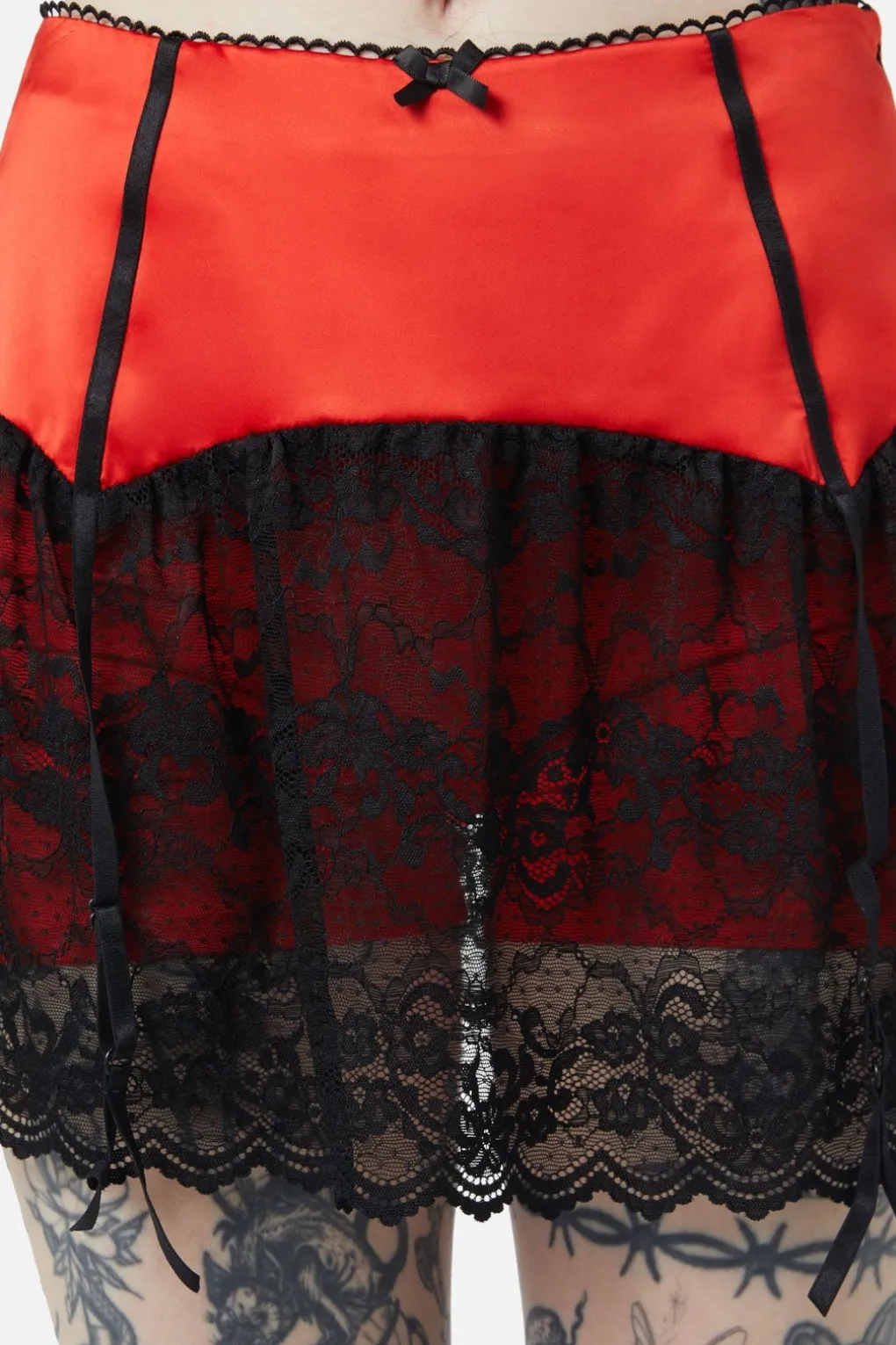 Boudoir Satin Lace Skort