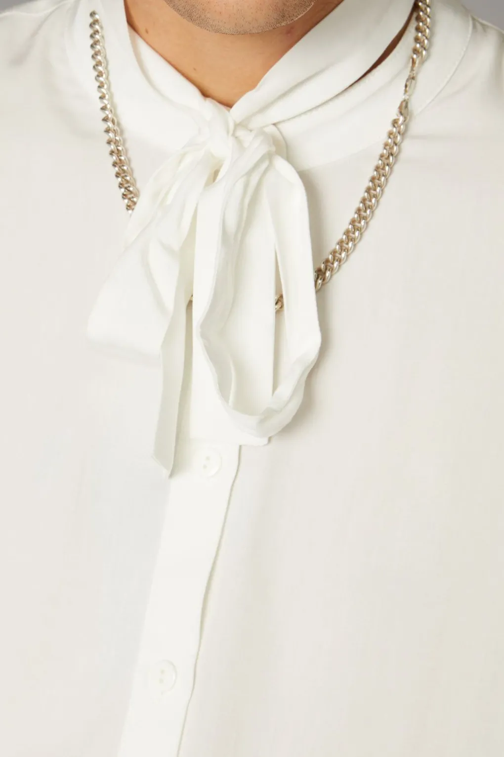 Bow Front Ls Shirt