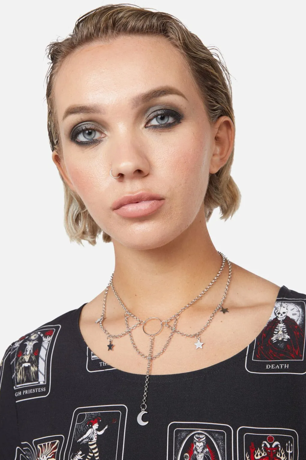 Chain Moon U0026 Star Choker
