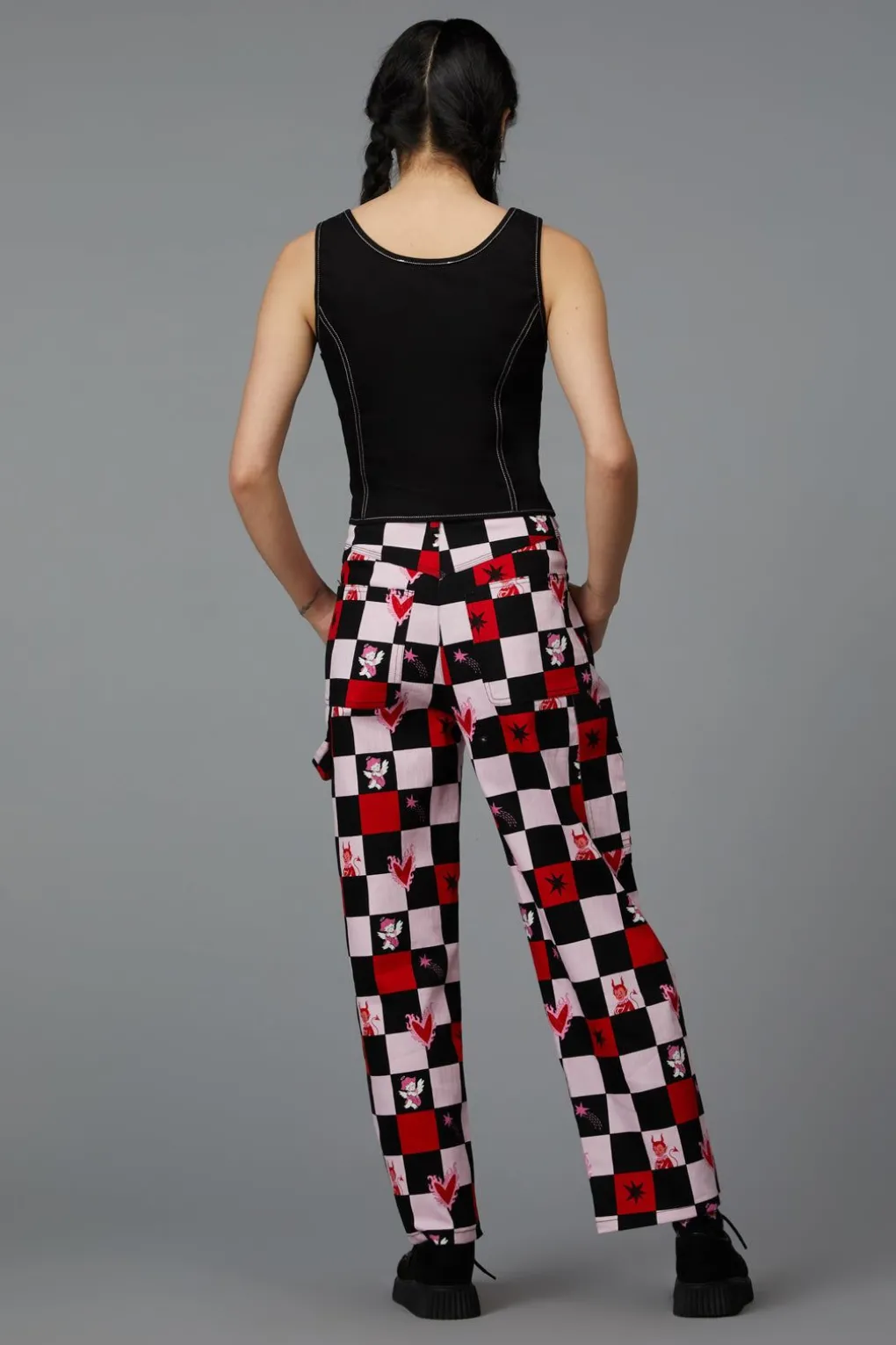 Contrast Grunge Corset Top