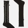 Contrast Trim Knee Socks