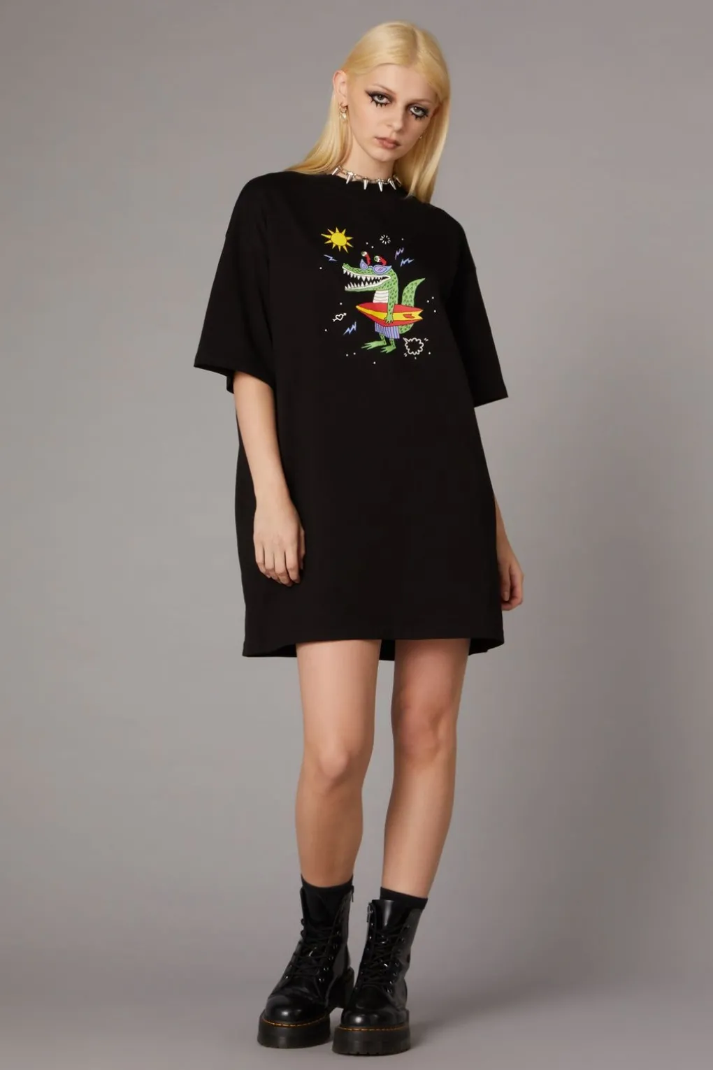 Crocodile Print Goth Dress