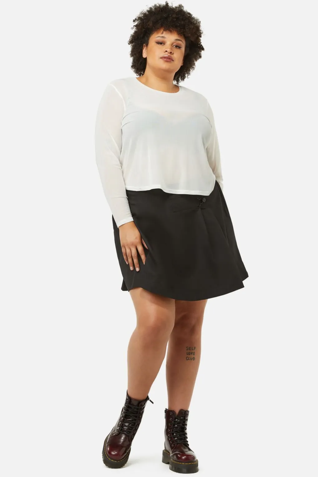 Curve Basic Mesh Long Sleeve Top