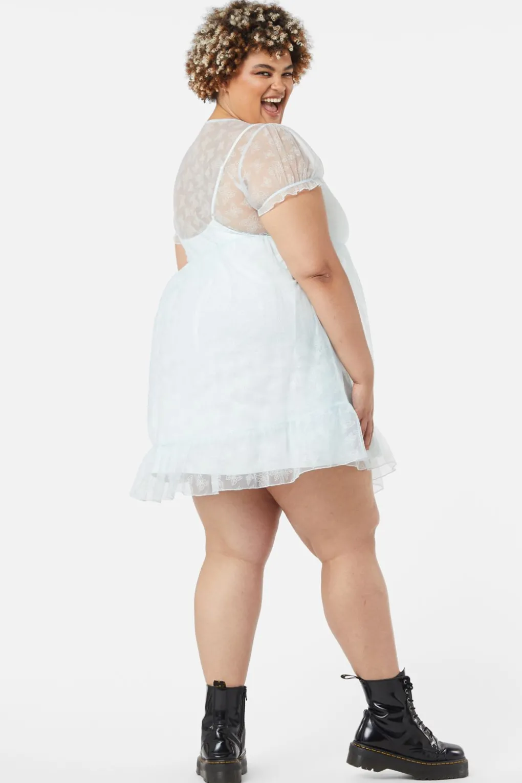 Curve Butterflies On The Wall Mesh Dress