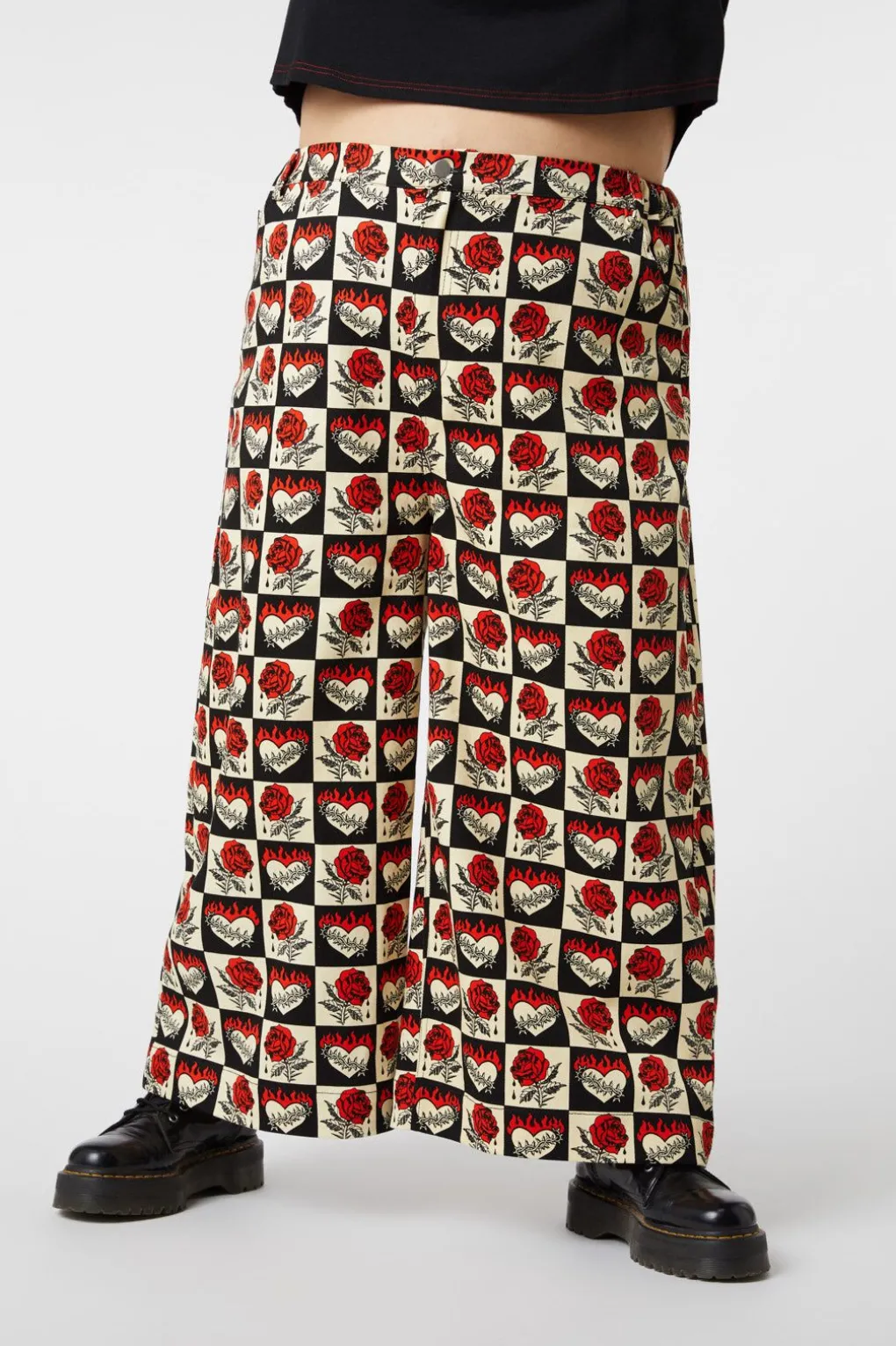 Curve Guilded Heart U0026 Rose Pants