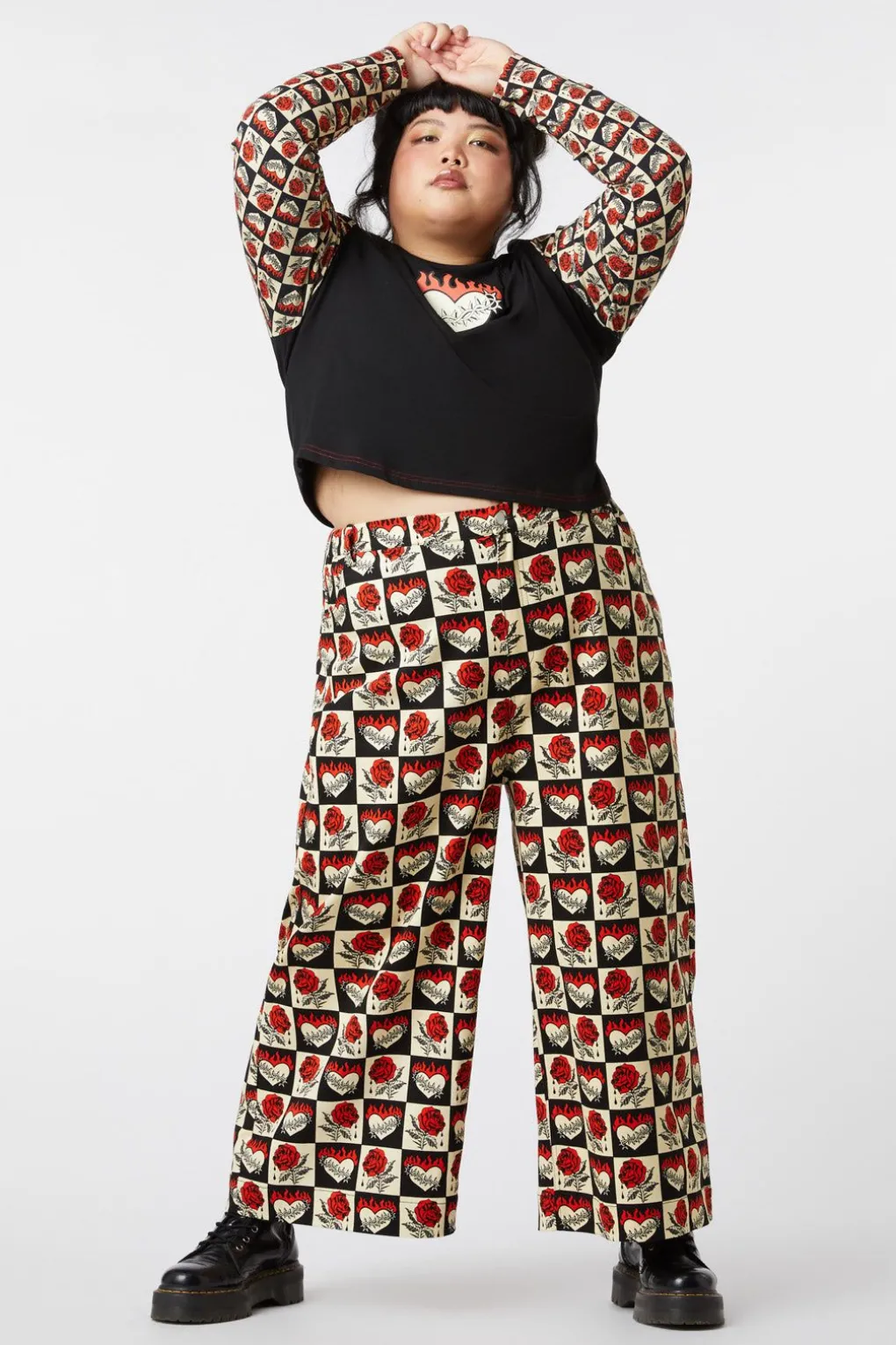 Curve Guilded Heart U0026 Rose Pants