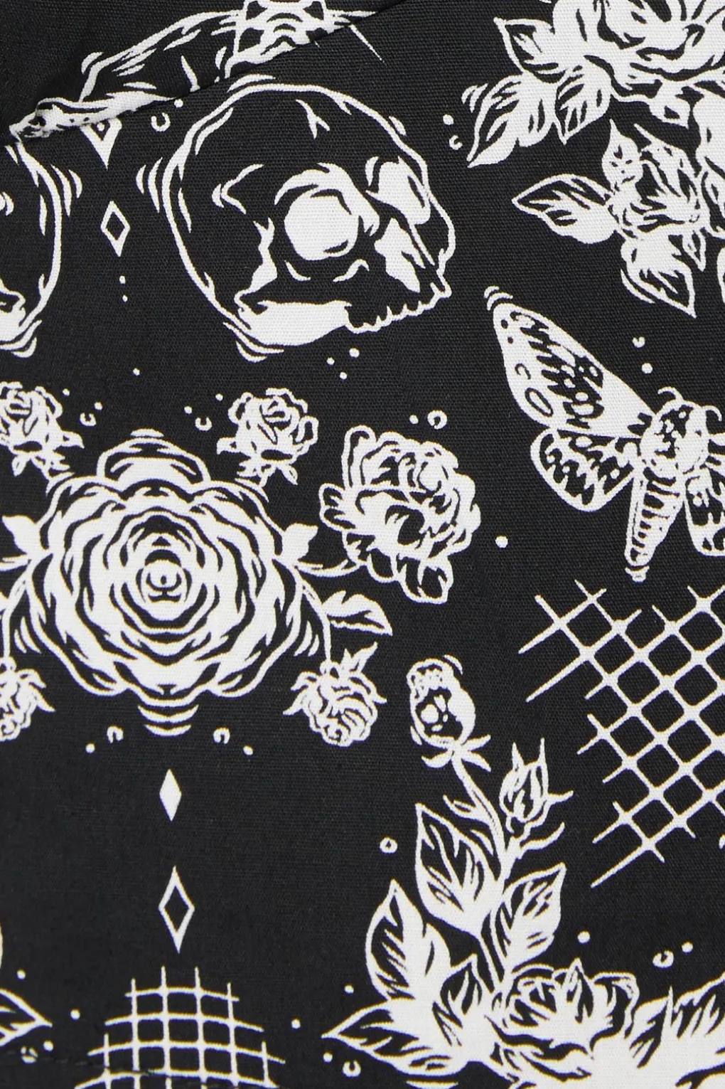 Curve Romantic Skull Print Blouse