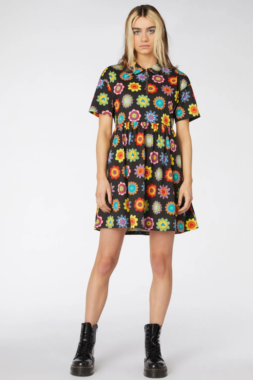 Daisy Jersey Smock Dress