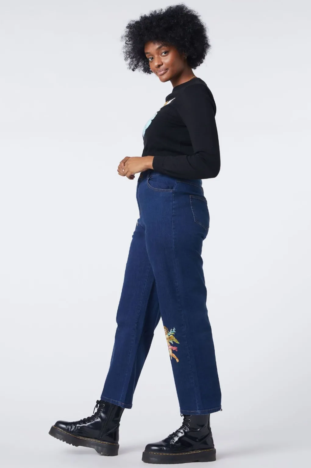 Denim Cherub Print Jean