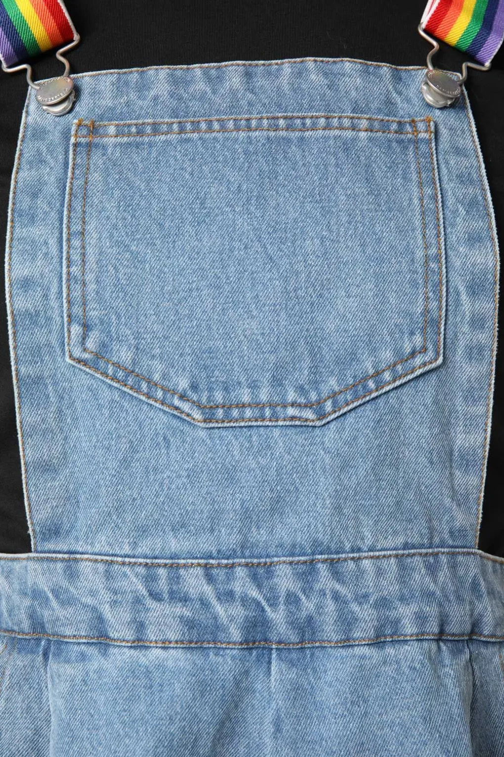 Denim Rainbow Strap Pinny