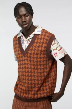 Dodo Houndstooth Knit Vest
