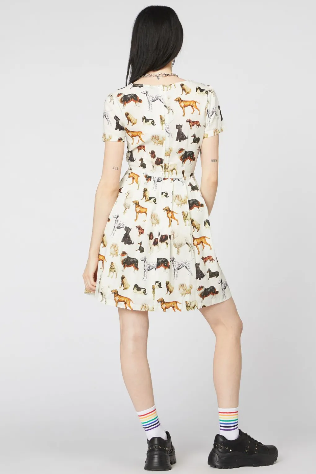 Doggo Cotton Pleated Dress