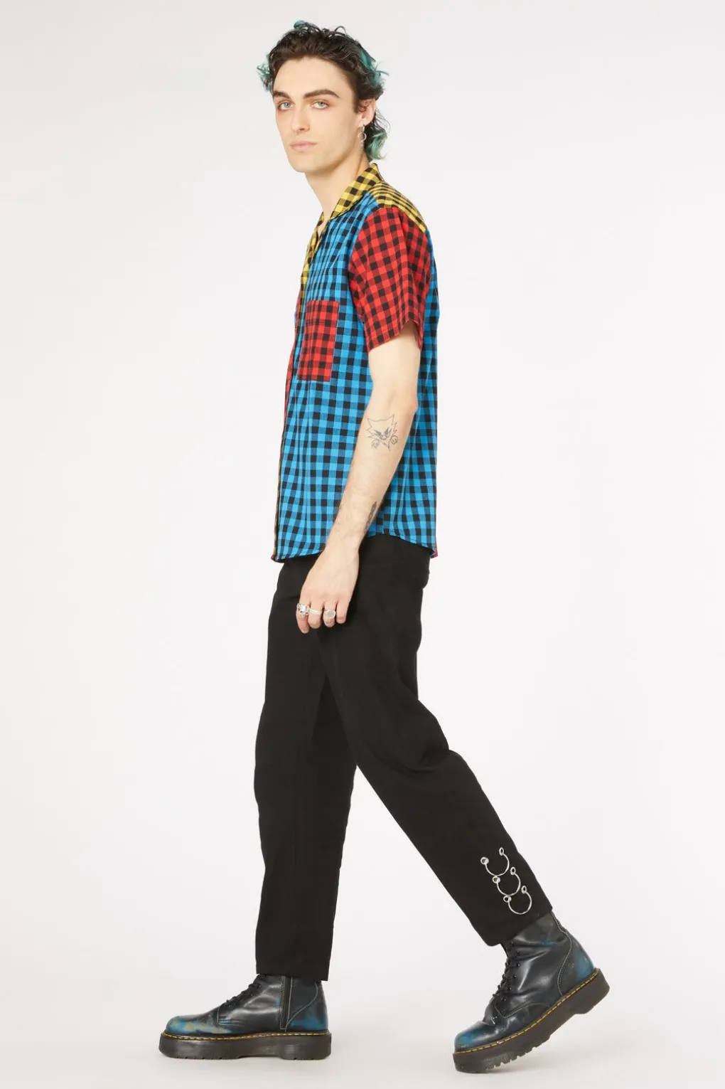 Festive Gingham Short Sleeve Shirt