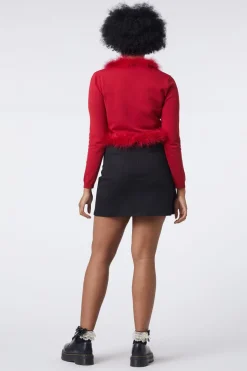 Fluff Trim Cardigan