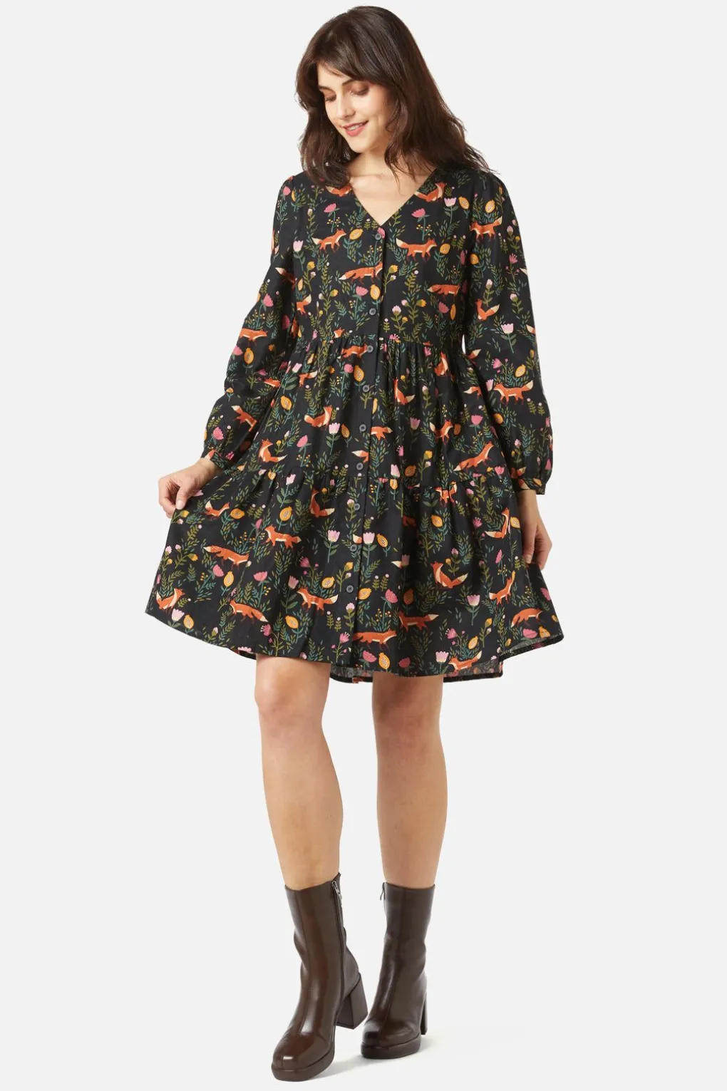 Fox Sleeved Dress