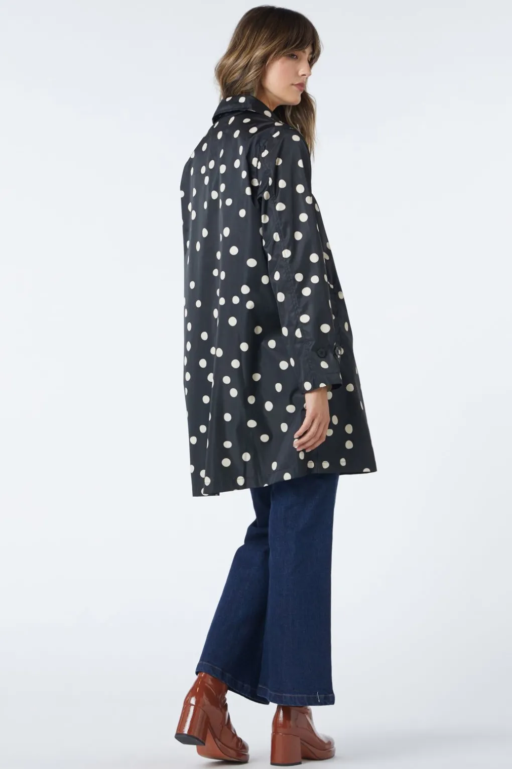 Georgie Spot Collared Raincoat
