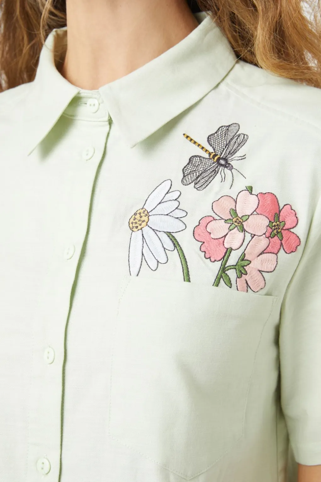 Green Garden Emb Shirt