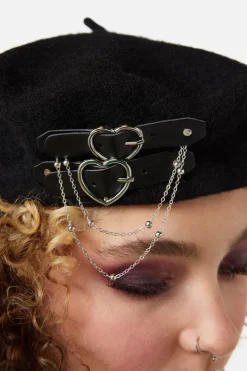 Heart Buckle Beret