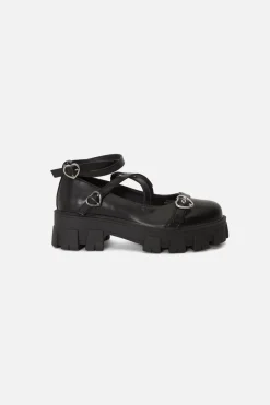 Heart Buckle Strappy Shoe