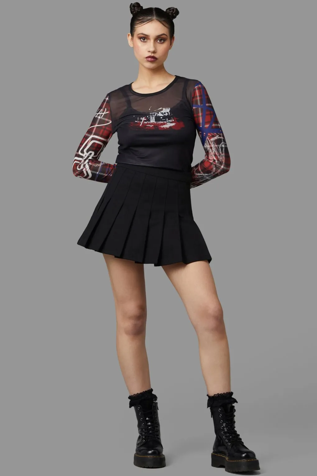 Jaywalker Pleated Miniskirt
