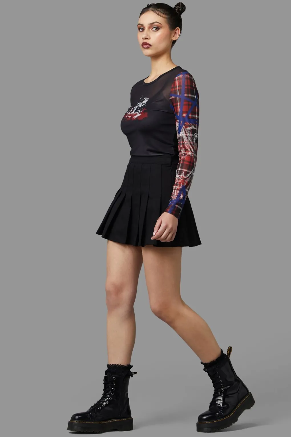 Jaywalker Pleated Miniskirt