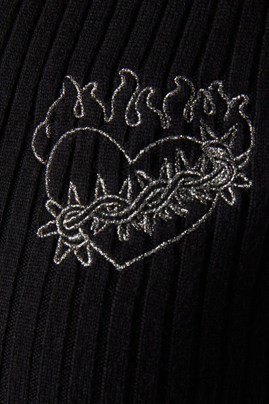 Lurex Embroider Zip Cardi