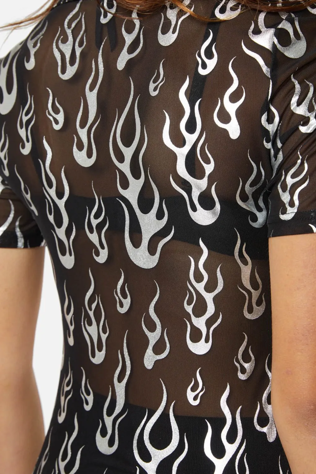 Naked Flame Mesh Blouse