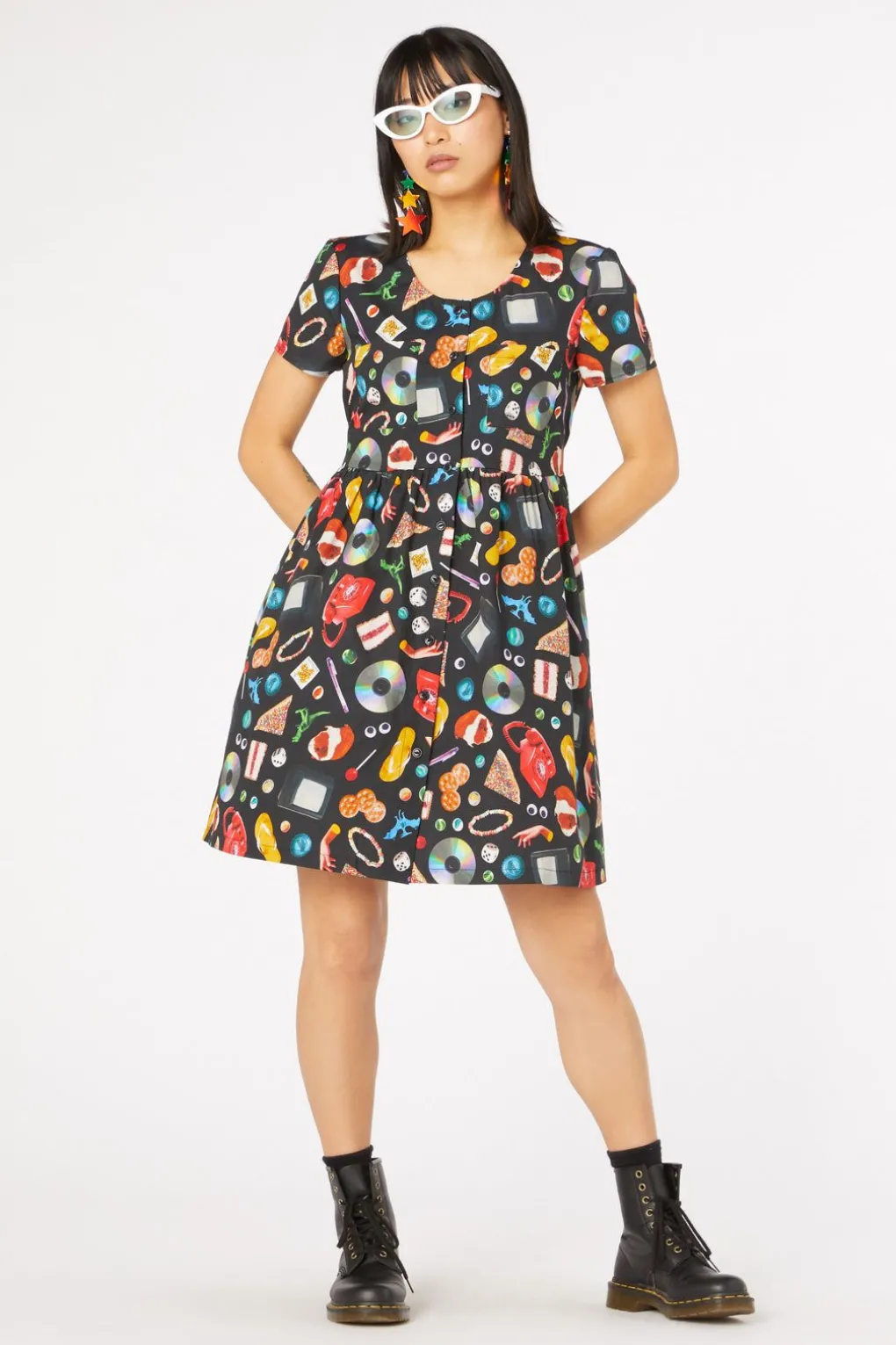 Old Days Print Cotton Dress