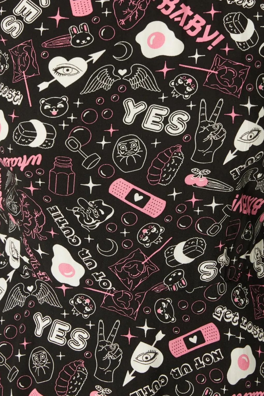 Printed Viscose Goth Dress