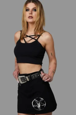 Rhinestoned Cross Belt