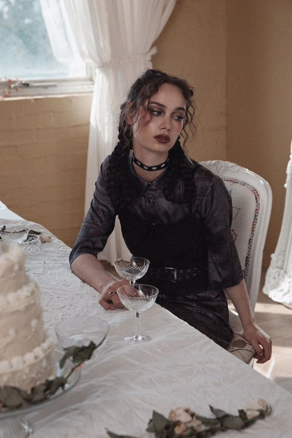 Ruined Mansion Satin Brocade Blouse