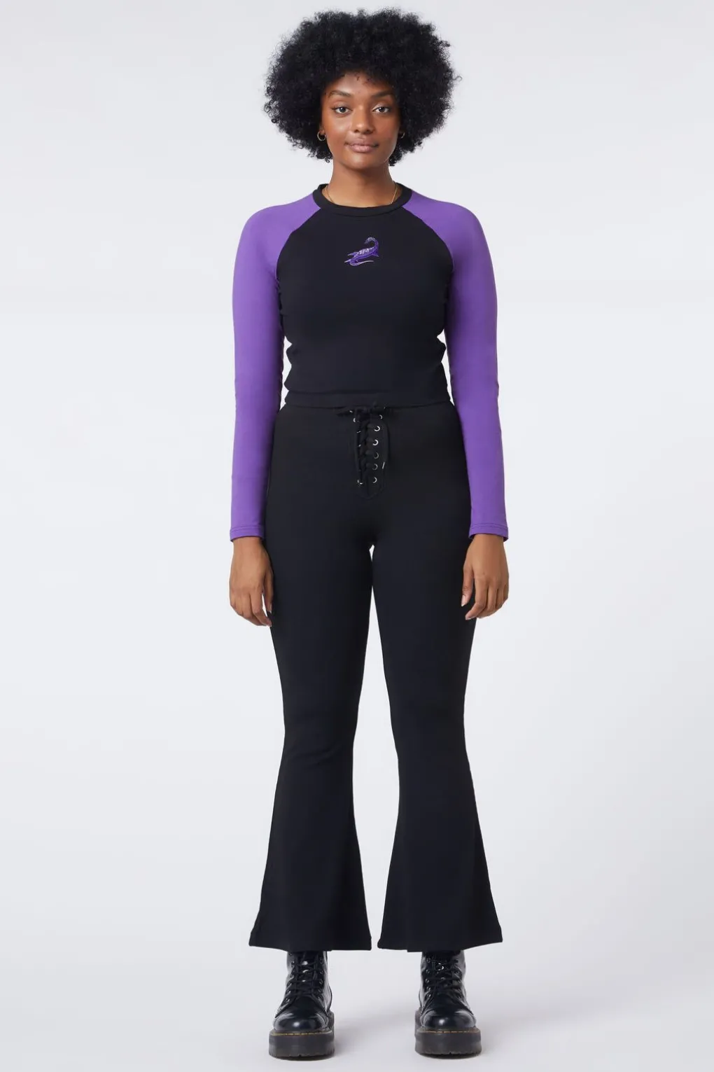 90S Lacing Flare Rib Pant