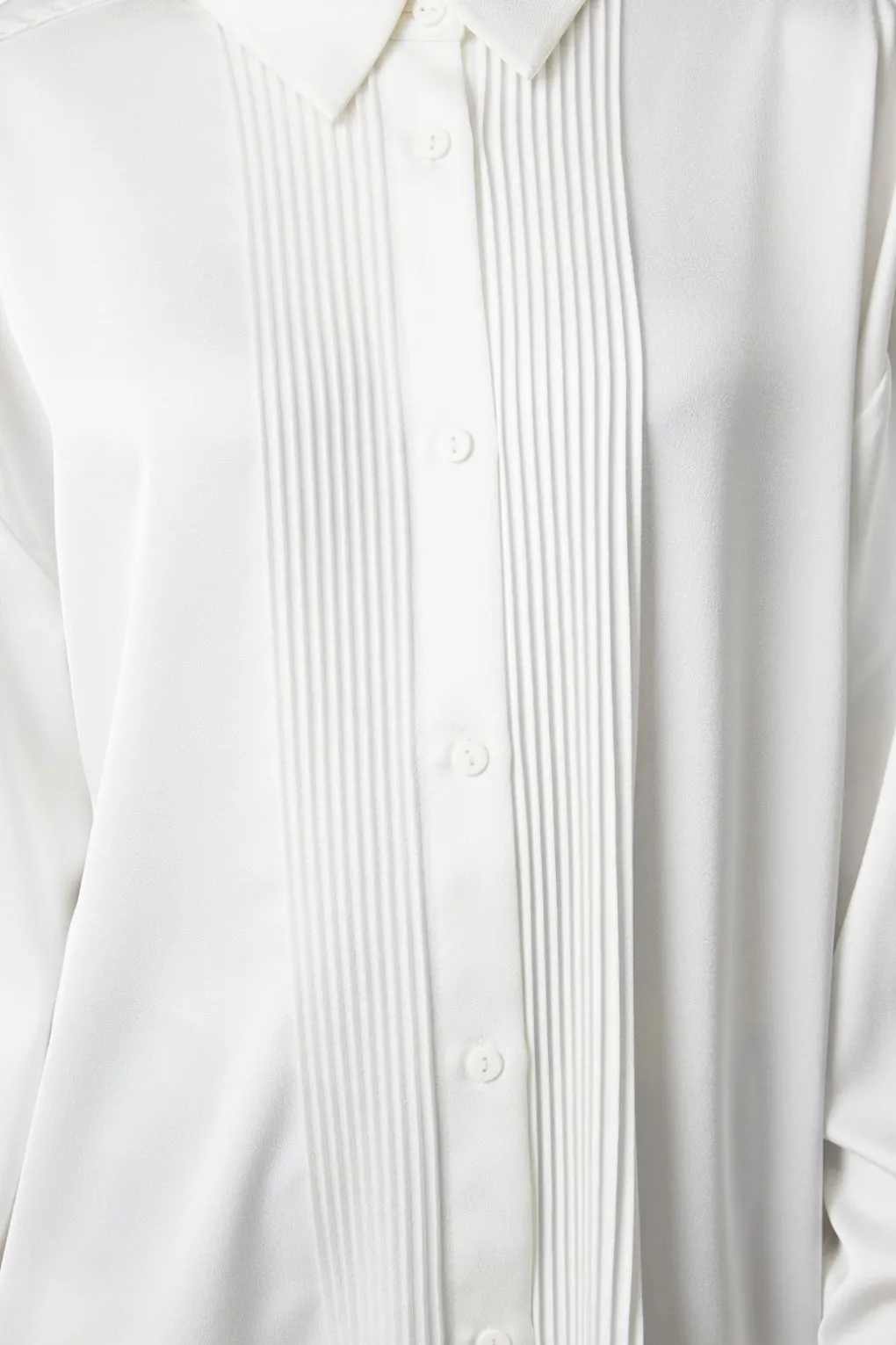 Satin Tux Shirt Dress