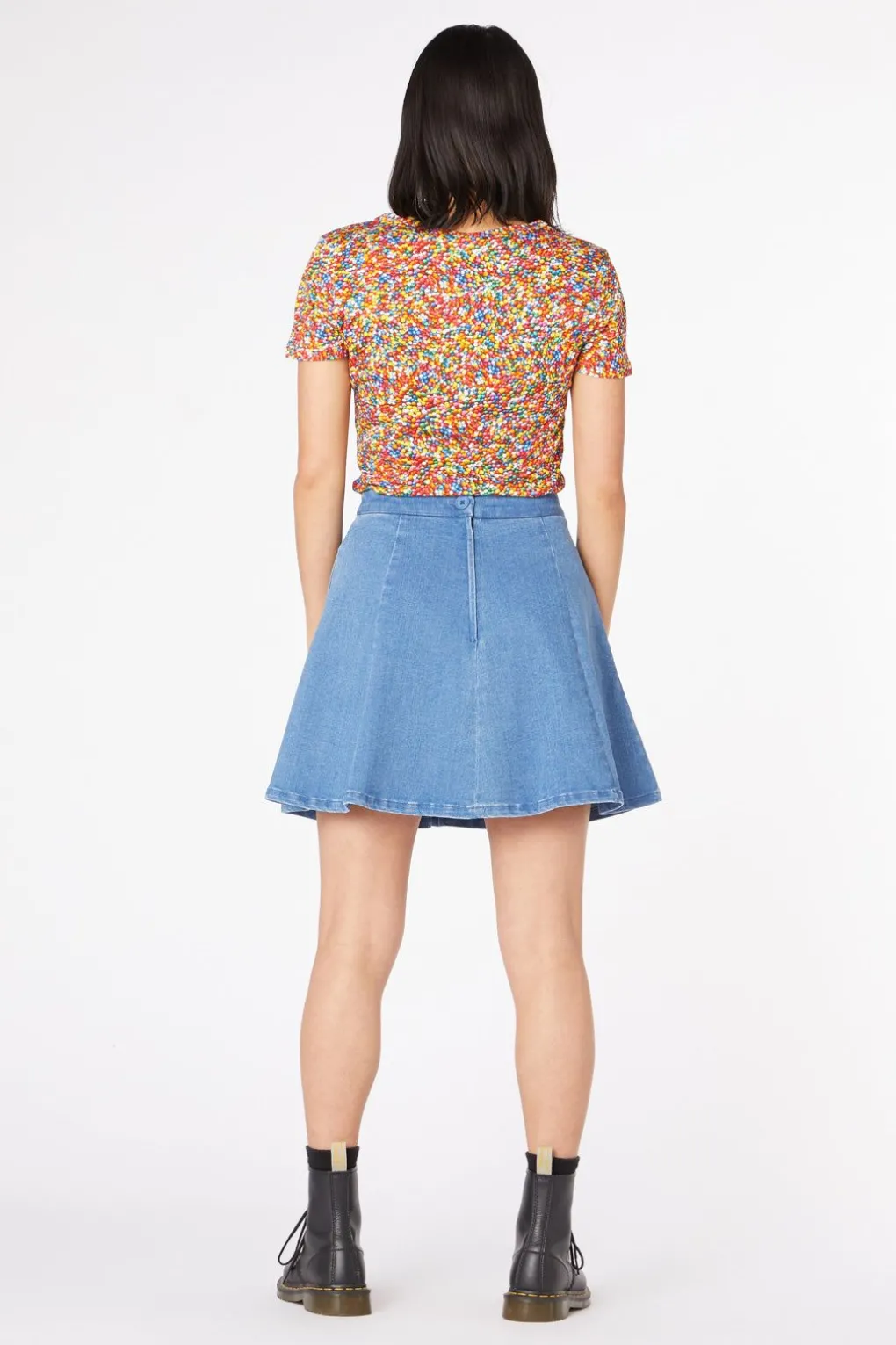 Skater Denim Mini Skirt