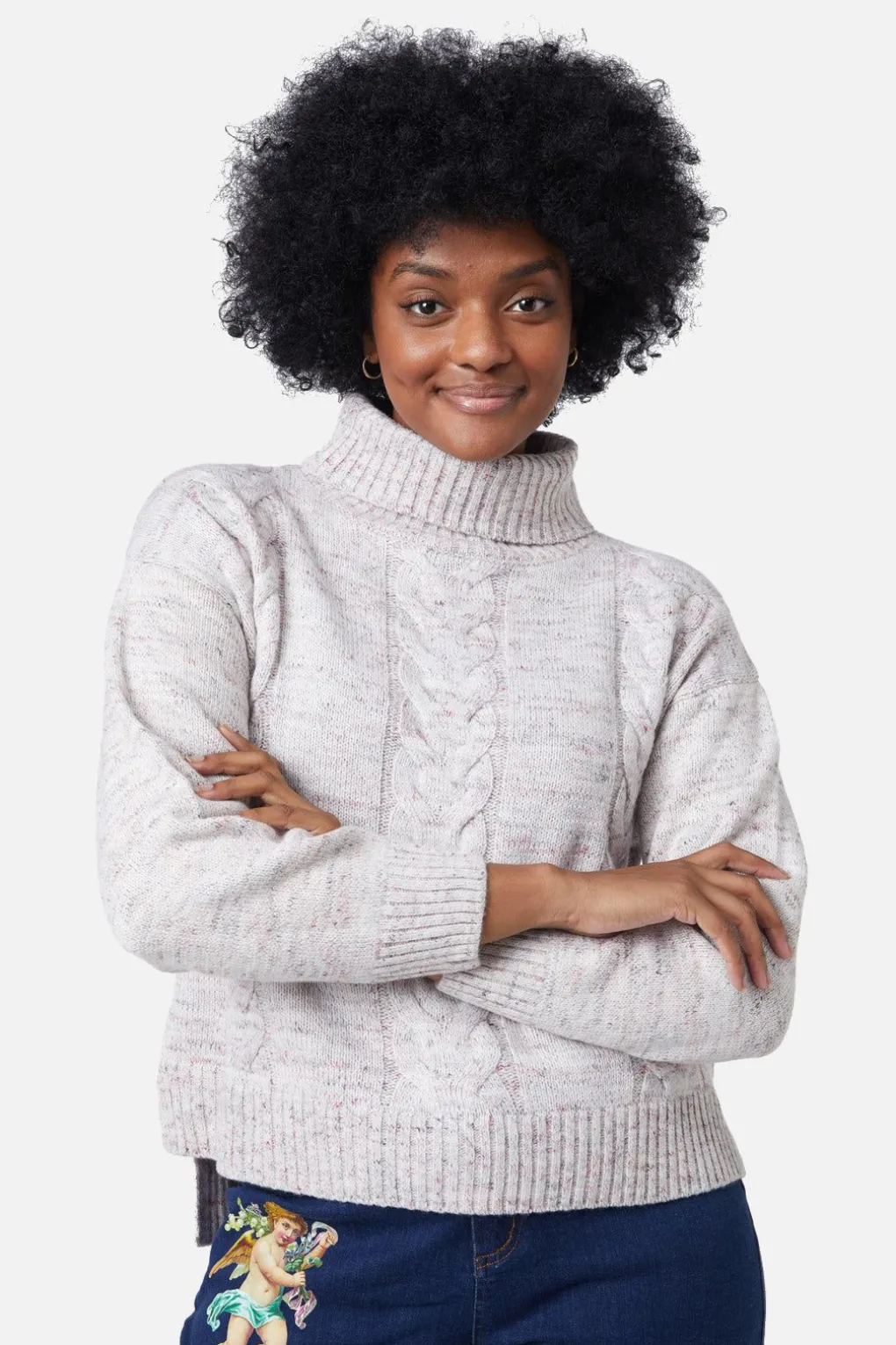 Space Dye Cable Boxy Knit