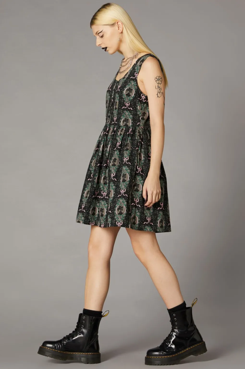 Spooky Cameo Print Dress