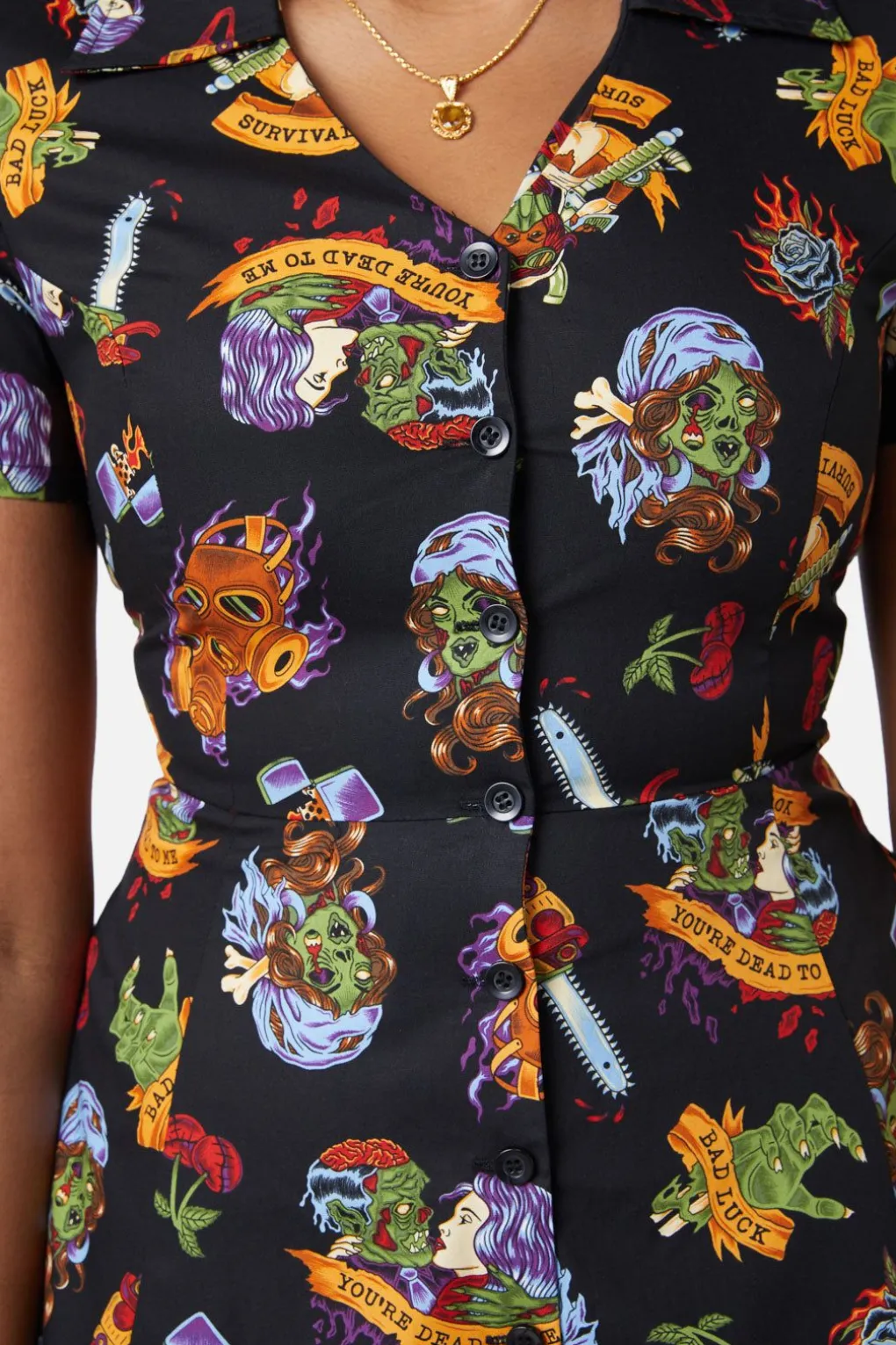 Tattoo Zombie Shirt Dress