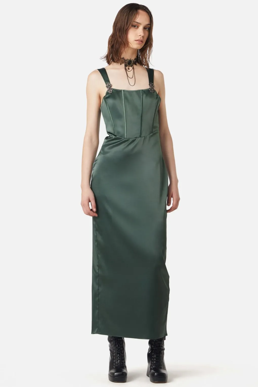 Time Locked Satin Corset Dress